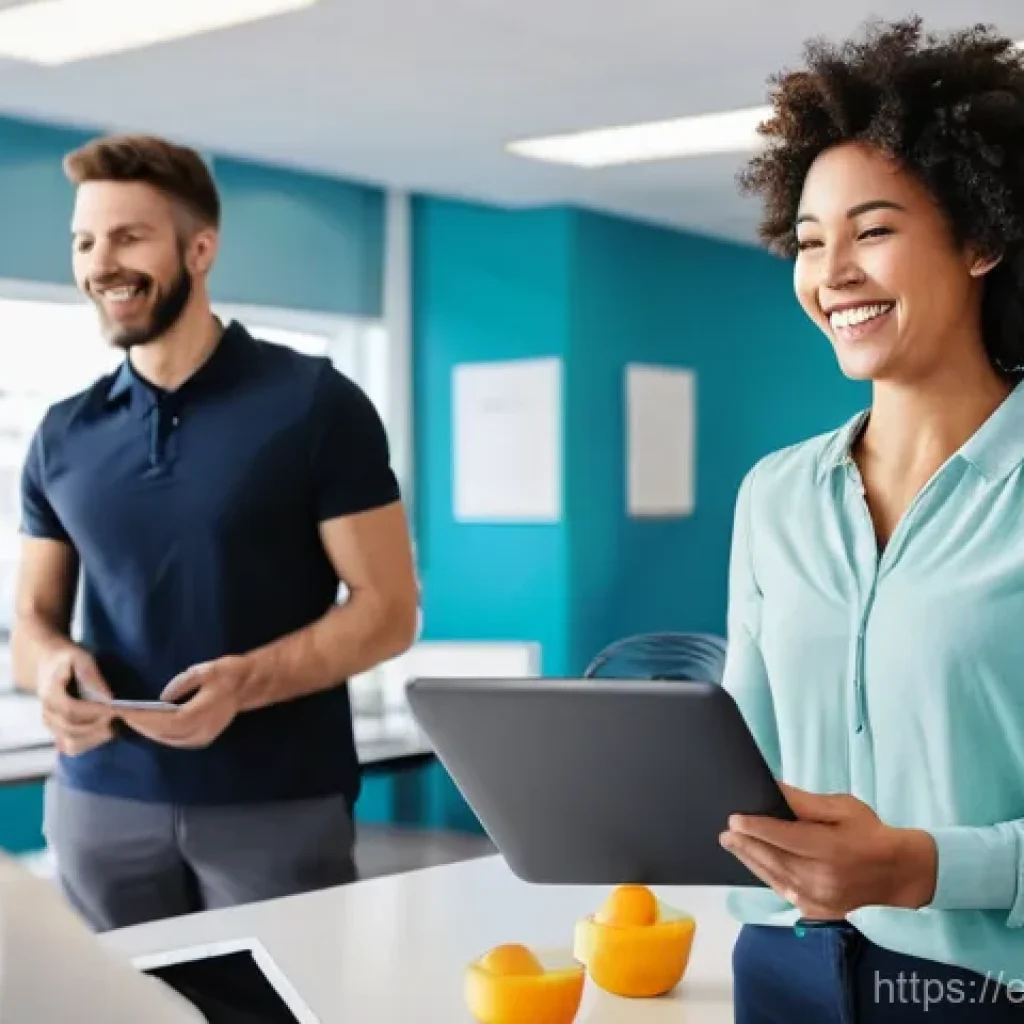웰빙코디네이터와 고객 성공 사례 분석 - **Prompt:** A diverse group of smiling employees of various ages and ethnicities (e.g., Caucasian, A...