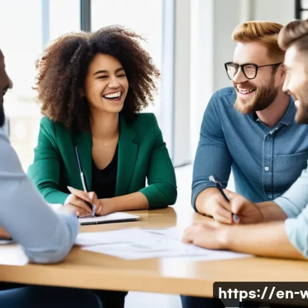 웰빙코디네이터와 리더십 코칭 - **Prompt:** A diverse group of young professionals, casually dressed in modern business attire, are ...