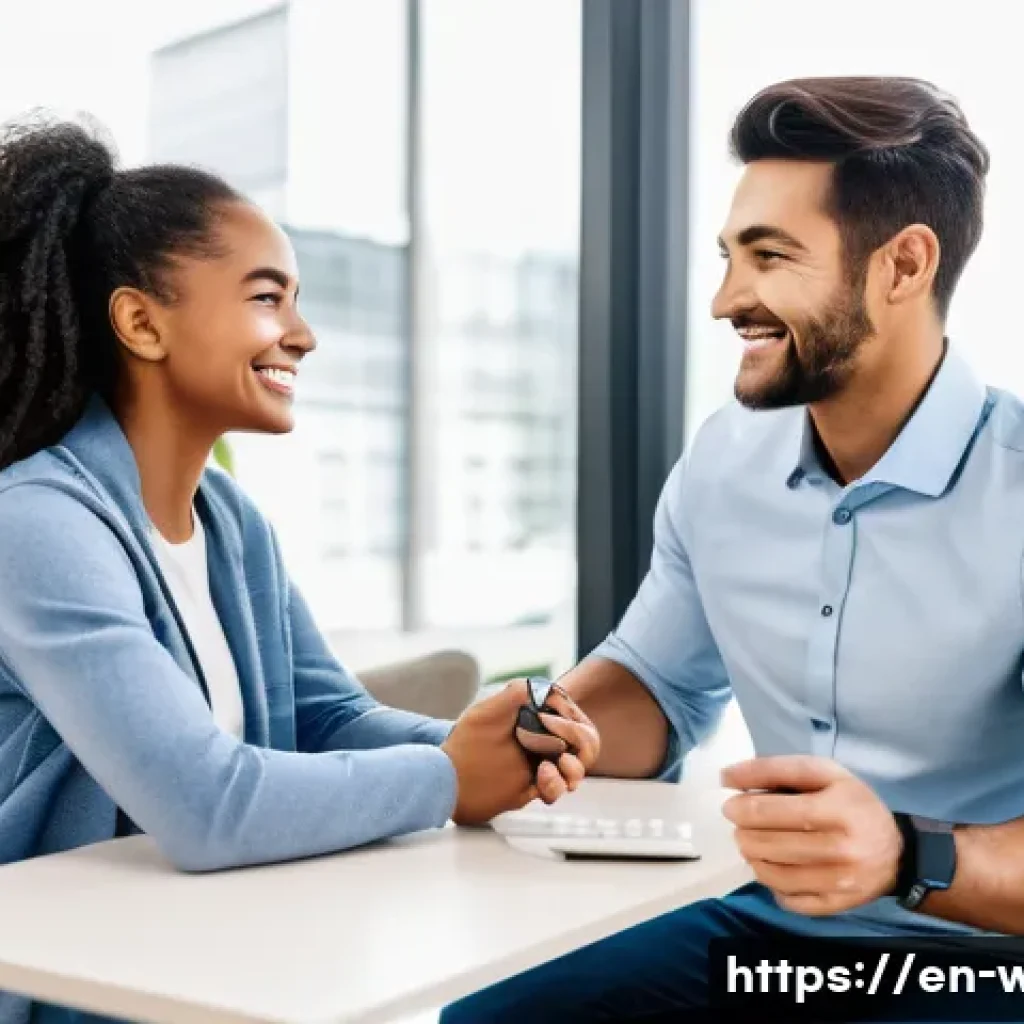 웰빙코디네이터와 최신 헬스케어 트렌드 - A modern wellness coach consulting with a diverse adult client in a bright, tech-savvy office filled...
