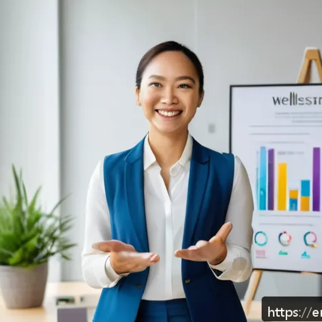 웰빙코디네이터와 성공적인 면접 기술 - A professional Wellness Coordinator in a modern office setting, organizing a vibrant wellness worksh...